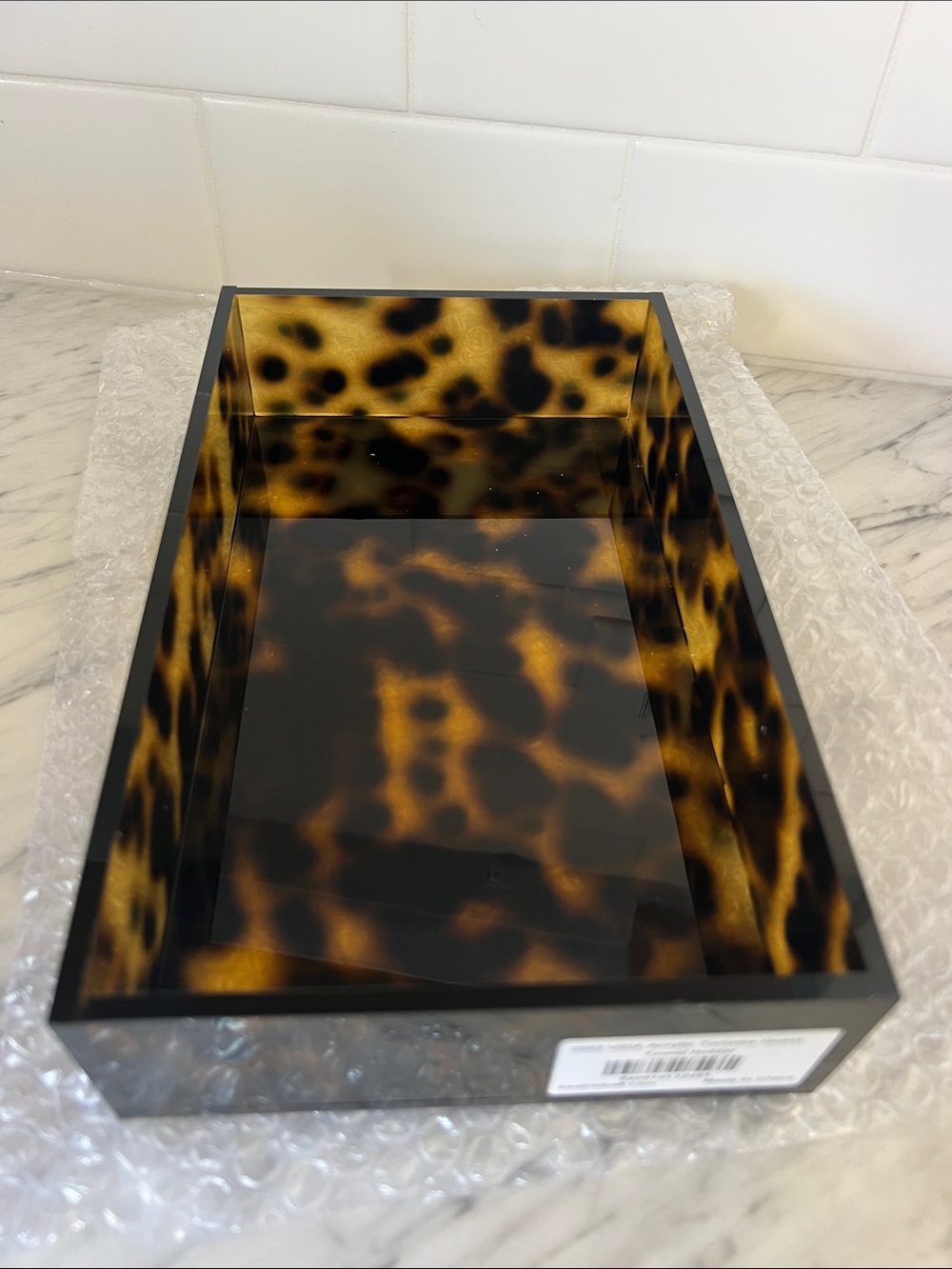 Tortoiseshell Acrylic Napkin Holder or Tray